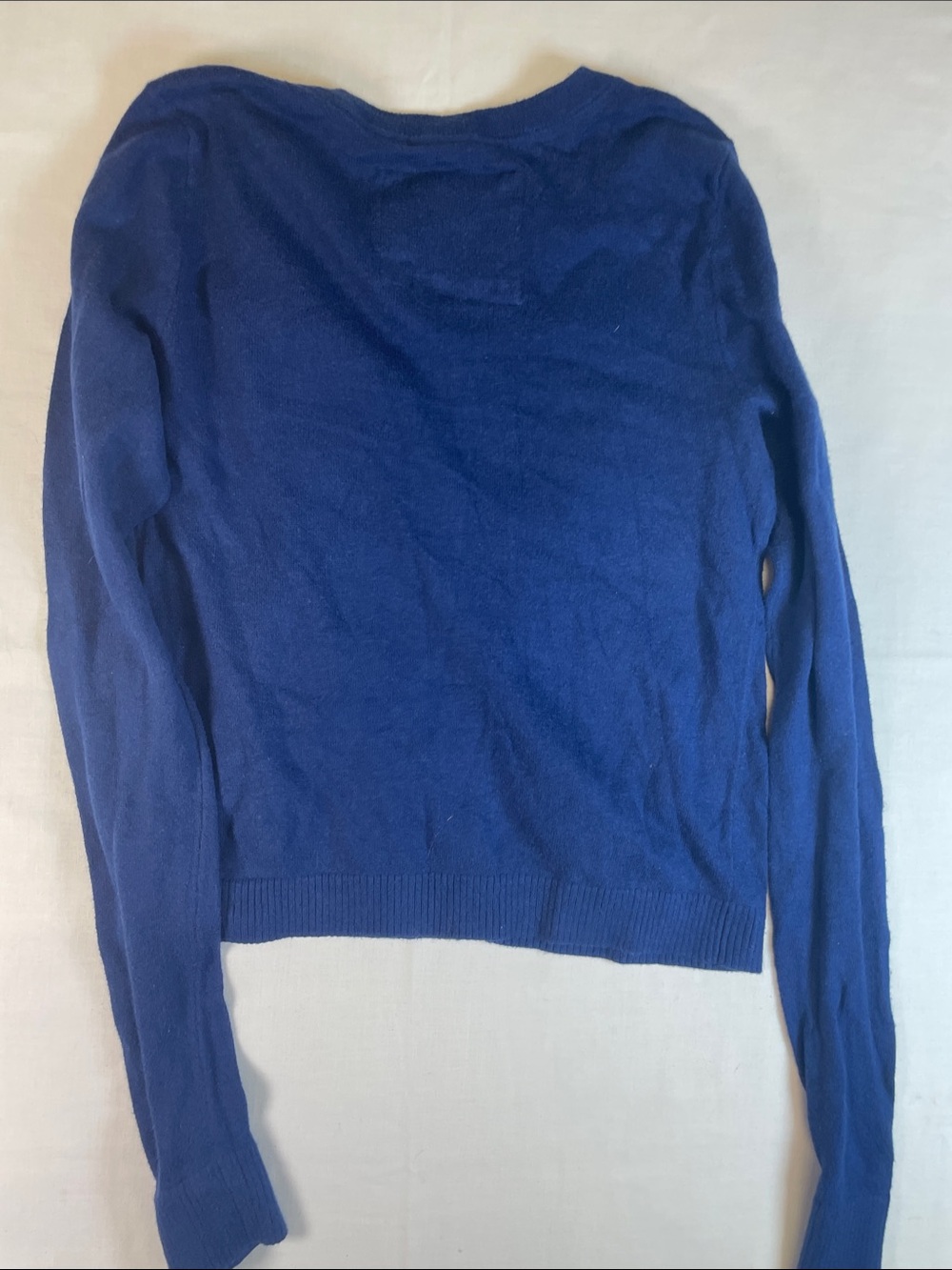 Abercrombie & Fitch Cobalt Blue lace details Button down Cardigan vintage M - Picture 6 of 6